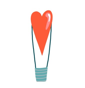 Red balloon in beautiful style on background. Heart vector shape love icon. Greeting card. Symbol, sign. Festive event banner. Beautiful color. Love symbol.