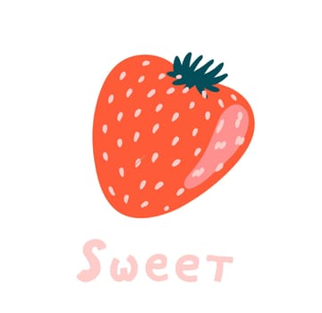 strawberry valentines day greeting card vector illustration