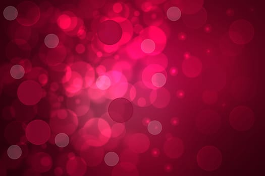 A festive abstract dark red Happy New Year or Christmas texture background and with color blurred bokeh lights and stars. Space for design. Card concept or advertising.