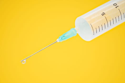Vaccination, close up and studio shot of injection