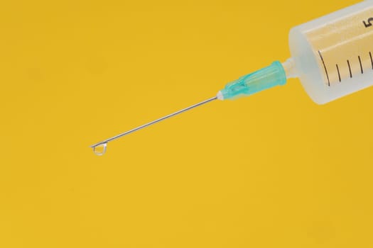 Vaccination, close up and studio shot of injection