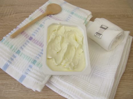 Household remedy quark compress, quark wrap