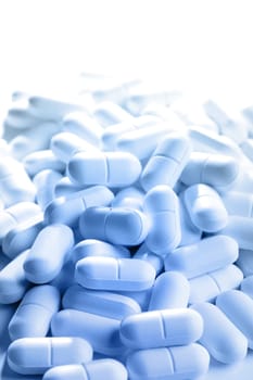 Closeup of tablets, copy space