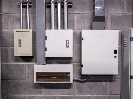 pipe line power supply boards in box on the wall