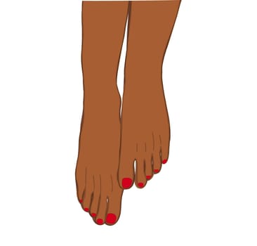 Beautiful with black woman legs, isolated on soft white background. Hygiene concept. Hygiene of the feet. pedicure.