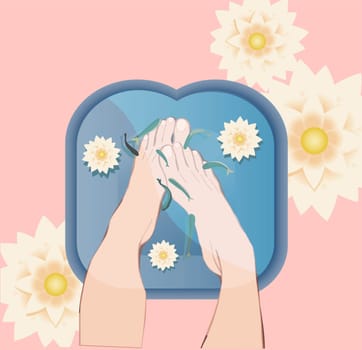 Peeling with Garra Rufa fish. pedicure in a beauty salon. Spa treatment with fish. Legs care.