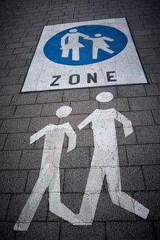 Marking for a pedestrian zone in Berlin Spandau