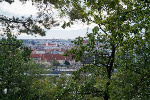 View from Letna Park to the Old Town of Prague in the Czech Republic