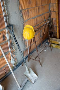 building a house, unfinished interior