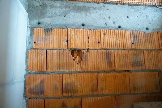 building a house, close-ups of construction errors