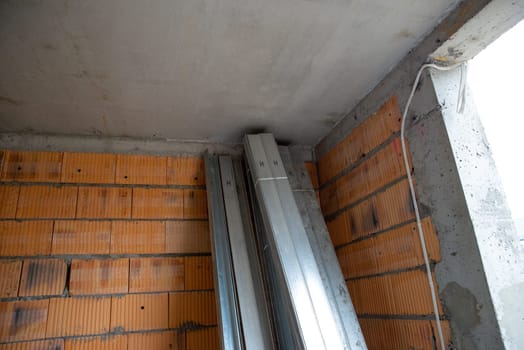 building a house, unfinished interior