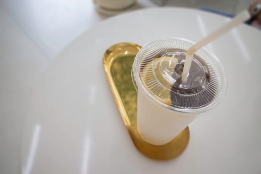 White paper of iced coffee cup, stock photo