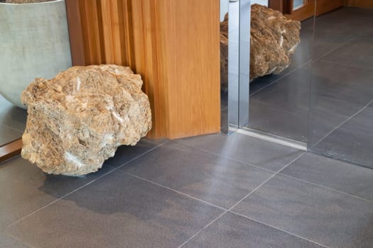 Stone decorated in lobby room, stock photo