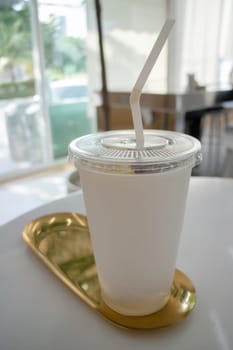 White paper of iced coffee cup, stock photo