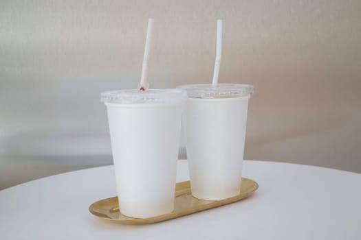 White paper of iced coffee cup, stock photo