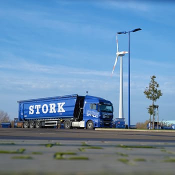 Car park of the company Stork environmental services in the industrial area Rothensee in Magdeburg