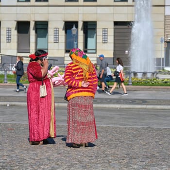 Members of the Roma ethnic group as street artists in the city centre of Berlin
