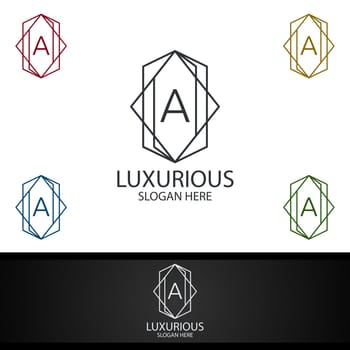 Modern Luxurious Royal Logo for Jewelry, Wedding, Hotel or Fashion Design