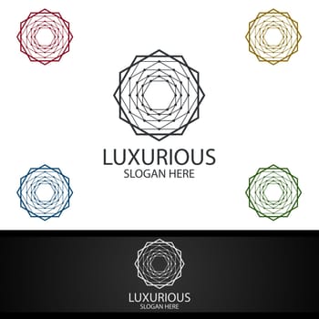 Diamond Luxurious Royal Logo for Jewelry, Wedding, Hotel or Fashion Design