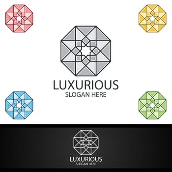 Modern Luxurious Royal Logo for Jewelry, Wedding, Hotel or Fashion Design