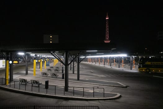 the empty new built central bus station in Berlin because of Corona