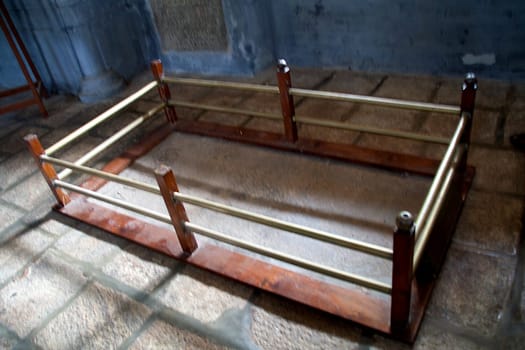 View of burial place of Vasco-de-Gama inside St. Francis Church, Kochi, Kerala, India, Asia