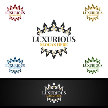 Crown Luxurious Royal Logo for Jewelry, Wedding, Hotel or Fashion Design