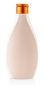 The plastic shampoo or shower gel bottle with clipping path