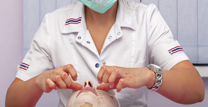 The Woman cosmetologist to work in beauty salon
