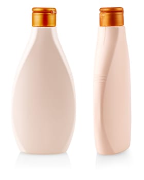 The plastic shampoo or shower gel bottle with clipping path