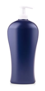 The Plastic Clean Blue Bottle With Dispenser On White