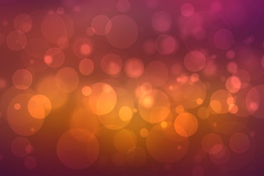 A festive abstract orange pink yellow gradient background texture with glitter defocused sparkle bokeh circles. Card concept for Happy New Year, party invitation, valentine or other holidays.