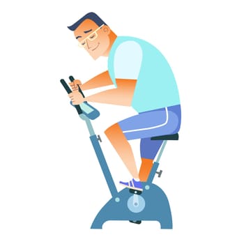 The man in sportswear engaged in Cycling weight
