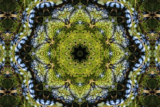 green kaleidoscopic patterns, abstract background for design