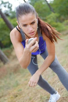 portrait of lady with stopwatch