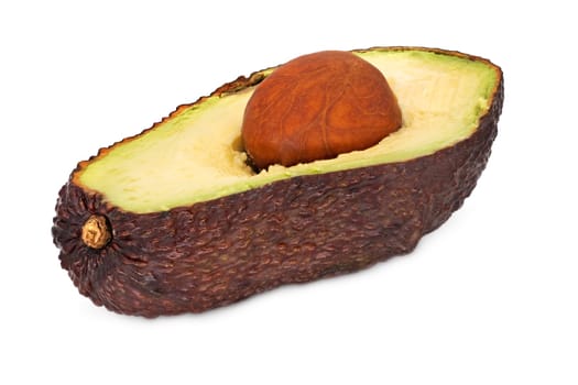 Avocado Fruit Close Up, studio shot of tropical fruit on white background