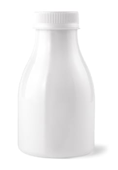 The white bottle on a white background with clipping path