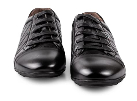 The black men's shoes isolated on white background