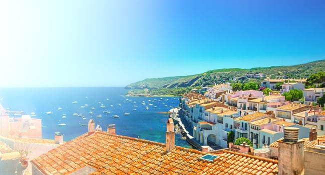 Spain. Catalonia. Cadaques on the Costa Brava. The famous tourist city of Spain. Nice view of the sea. City landscape.
