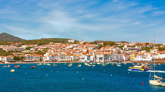 Spain. Catalonia. Cadaques on the Costa Brava. The famous tourist city of Spain. Nice view of the sea. City landscape.