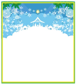Birth of Jesus in Bethlehem - decorative Christmas card