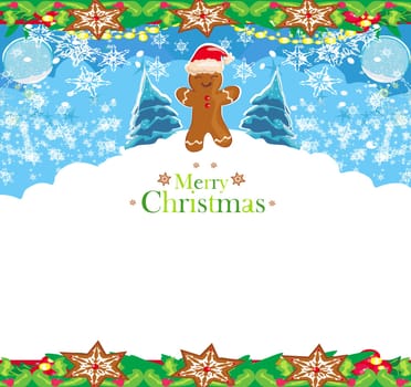 Abstract card with Christmas gingerbread