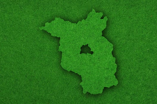 Map of Brandenburg on green felt