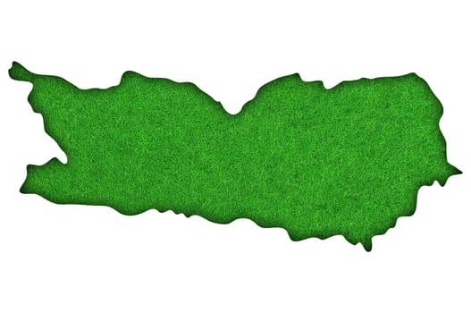 Map of Carinthia on green felt