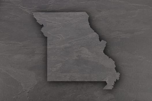 Map of Missouri on dark slate
