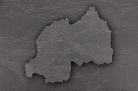 Map of Rwanda on dark slate