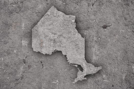 Map of Ontario on weathered concrete