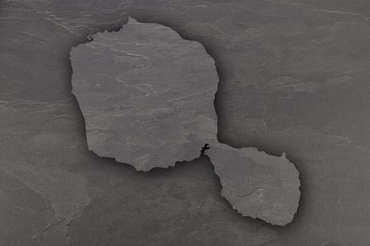 Map of Tahiti on dark slate