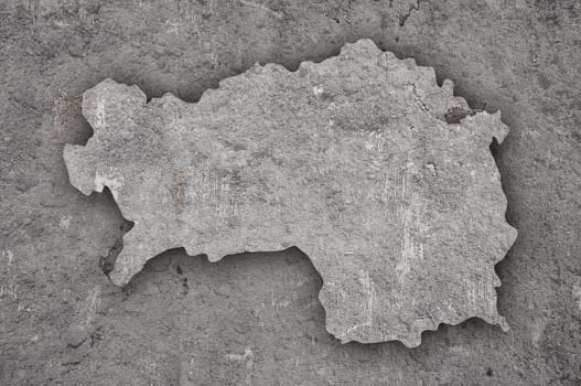 Map of Styria on weathered concrete