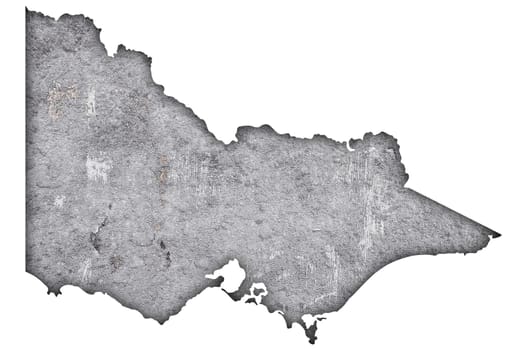 Map of Victoria on weathered concrete